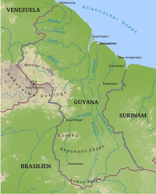 Karte von Guyana – Karten21.com